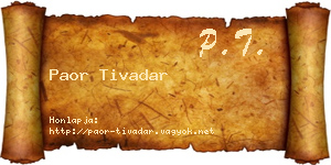 Paor Tivadar névjegykártya